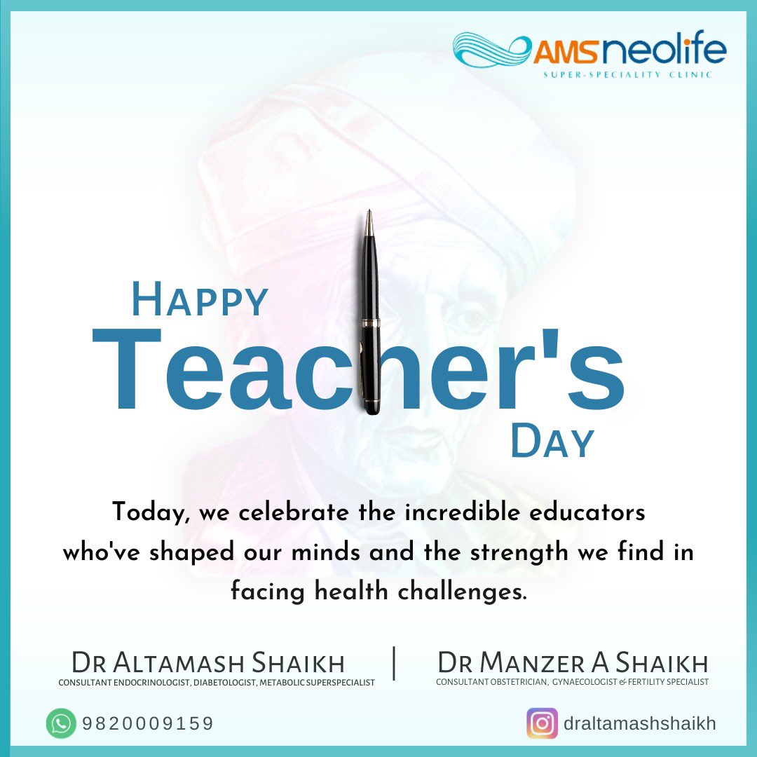 👨‍⚕️💫 This Teacher's Day, we extend our gratitude to the doctors who are not just healers but also exceptional educators, imparting the most vital lessons of health and resilience.
#teacher #teachersday #doctorsasteachers #gratitude #healthjourney #draltamashshaikh #draltamash