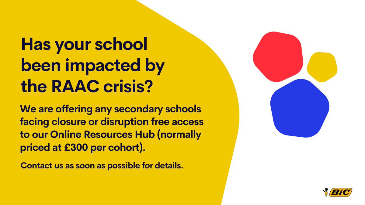 We are pleased to offer any secondary schools impacted by the ongoing RAAC disruption free access to our Online Resources Hub. For more information, visit our website... positivelyyou.org.uk/contact/ #RAAC #edutwitter #StudentSupport