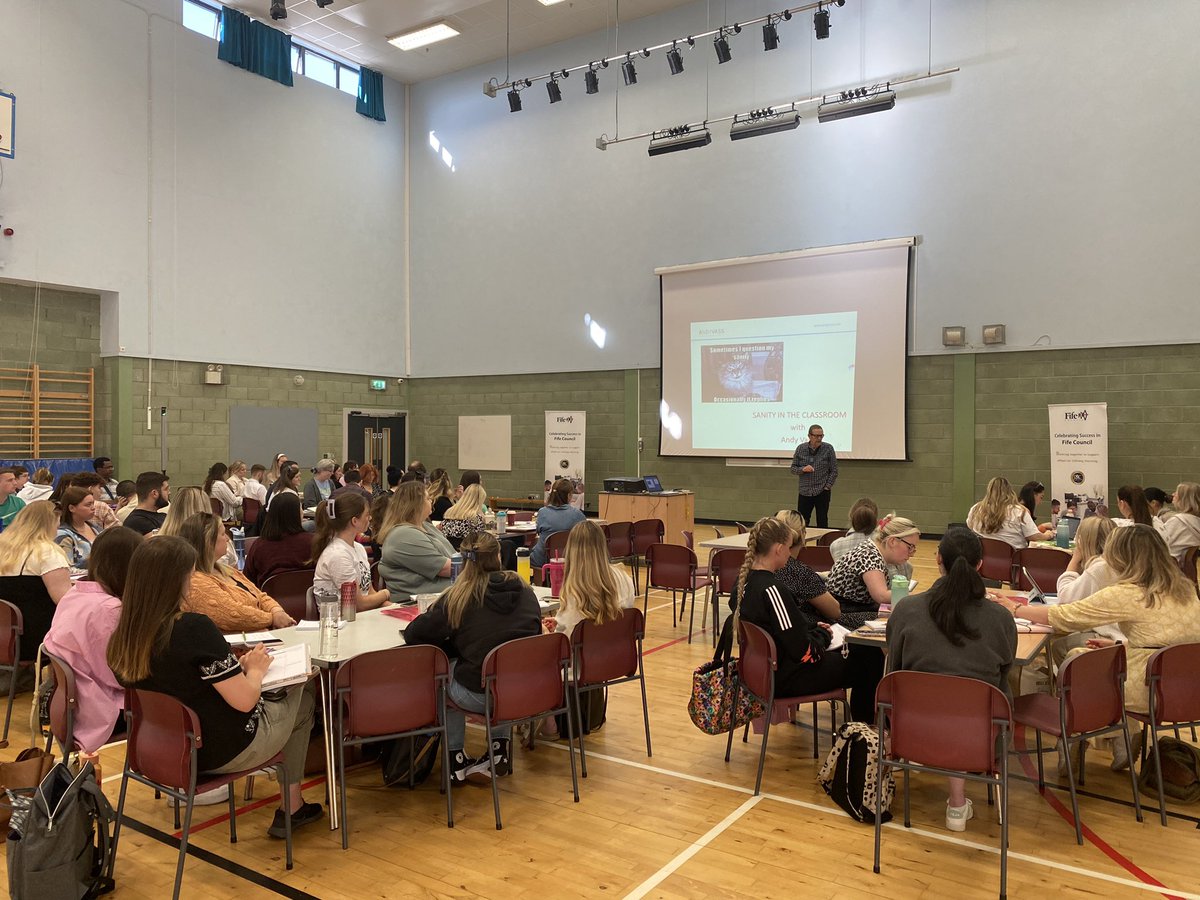Day 1 if 3 with Fife Probationers learning how to address our “Sanity in the Classroom” with Andy Vass today at <a href="/DulochPS/">Duloch Primary School</a>. Considering our actions and how our mindset sets the tone with our learners. <a href="/fifepedagogy/">Closed</a> @FifePLLC <a href="/Fifepbteachers/">Fife Probationer Teachers</a>