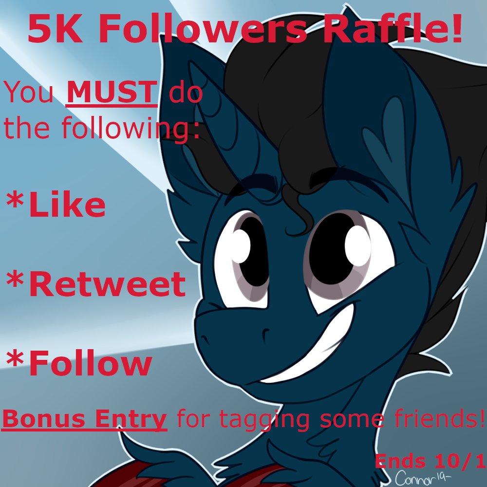 Discount_Dong's tweet photo. LATE 5K FOLLOWER RAFFLE!

To enter, you MUST do the following:

*LIKE
*RETWEET
*FOLLOW

You get a Bonus Entry if you tag a few friends! Random winner gets paid art of their character with Slash or Candy from an agreed artist!

Raffle ends October 1st! Good luck! https://t.co/7wSxTFLYSC