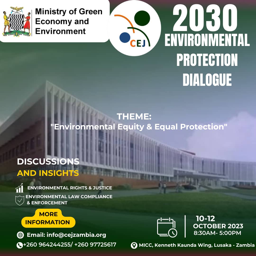 SamuelChifunda's tweet photo. Good New,A Dialogue to express your Enthusiasm Towards The Environmental Protect 
Organized By @CEJZambia 
Under The Theme: Environmental Equity And Equal Protection.
Apply Apply...
#EPD
#EPD2023
#EnvironmentalEquity
#EnvironmentalProtection
Check on the Pictures For More Details https://t.co/JhUiSzvVmD