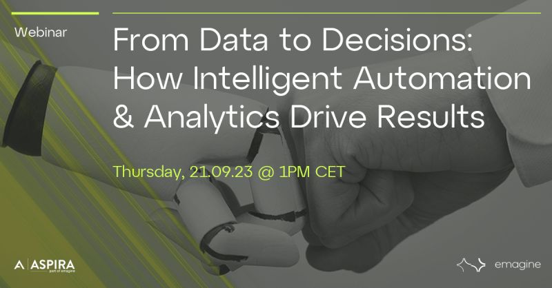 Ready to leverage the power of data in your business? We invite you to our upcoming webinar, "From Data to Decisions: How Intelligent Automation &amp; Analytics Drive Results."   

🗓 Date: Thurs 21st September 2023
⏰ Time: 12 to 1pm GMT
🔗 Register Here: emagine.org/blogs/webinar-…