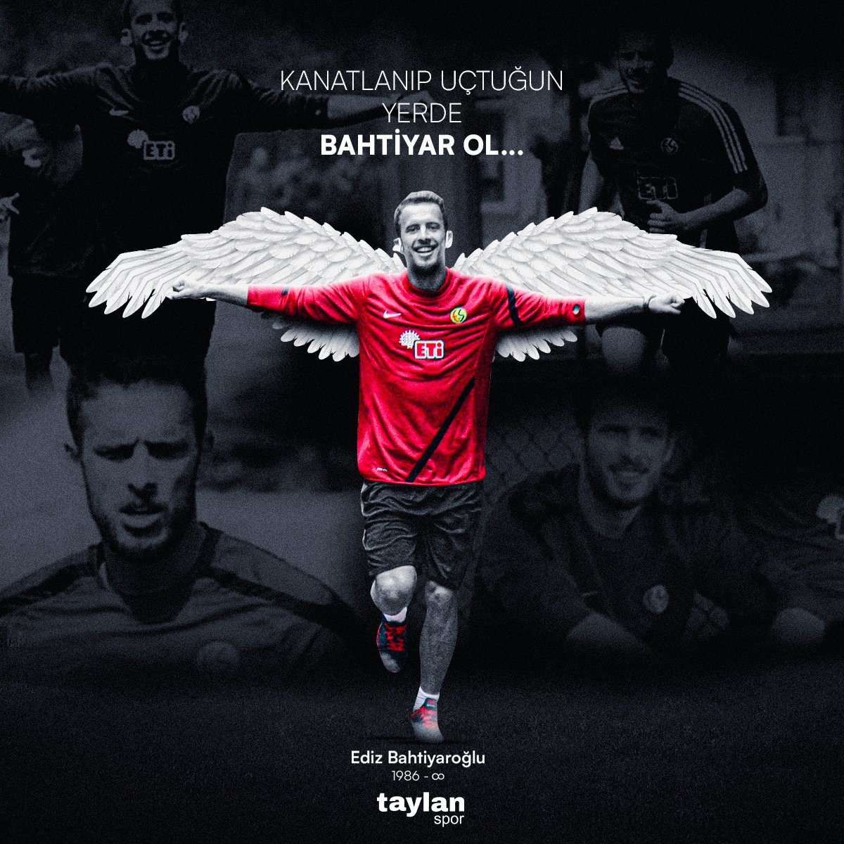 "Kanatlanıp Uçtuğun Yerde 𝘉𝘢𝘩𝘵𝘪𝘺𝘢𝘳 𝘖𝘭..."

Aramızdan ayrılışının 11. yıl dönümünde Ediz'i saygı ve sevgi ile anıyoruz. Umarız oralarda bir yerde taksitle krampon satılıyordur...

#EdizBahtiyaroğlu #Taylanspor