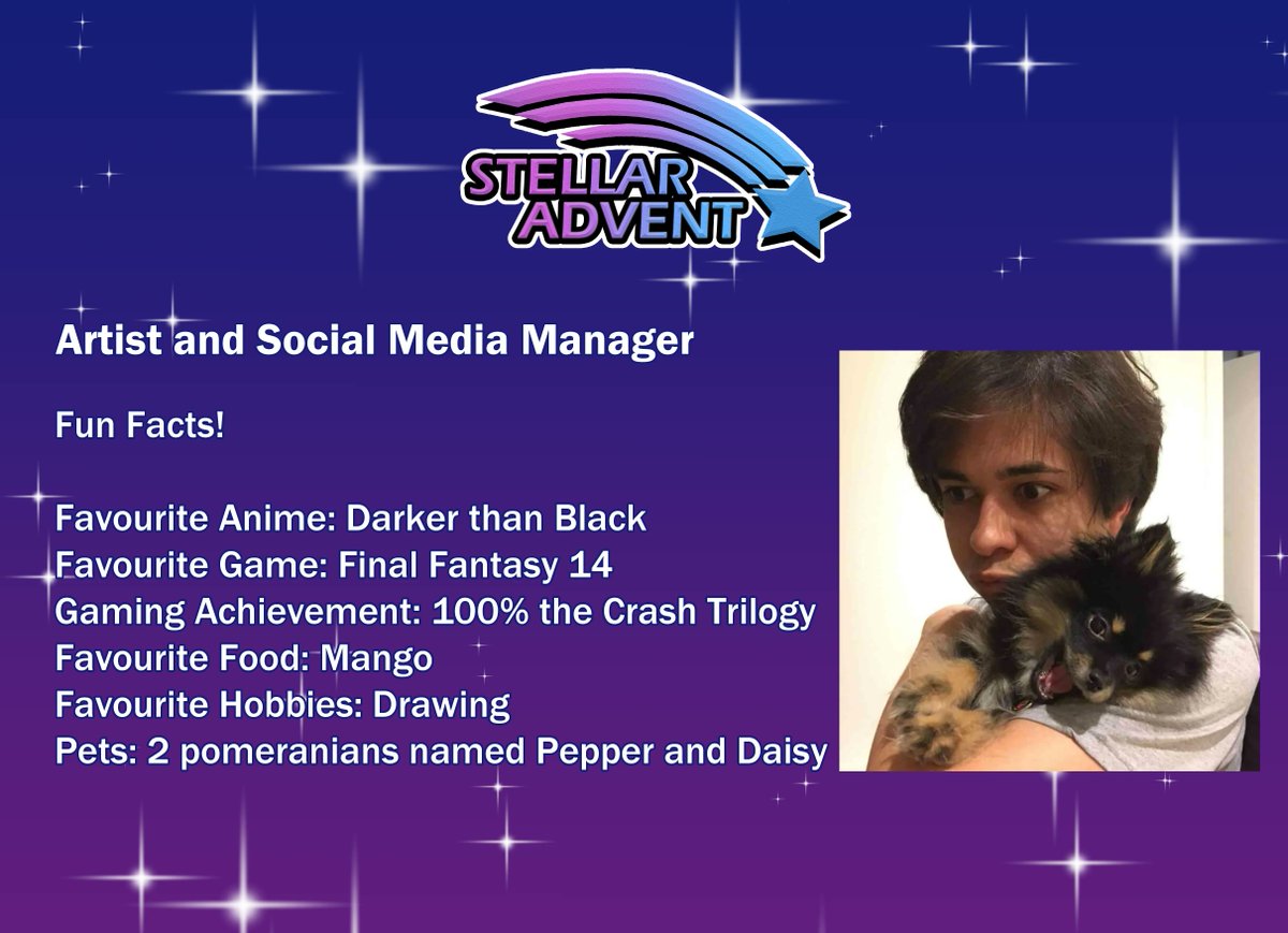 stellaradvent's tweet photo. Hiya Fellas!
I’m Joseph and I’m working on Project Julia as part of both Art and Marketing team!
I’ll be creating the Enemy and Character battle sprites and the images for social media posts! I’m probably the one responsible for any cursed content that wiggles its way on here! https://t.co/dgZ9YfoR48