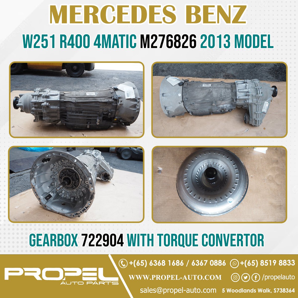 propelauto's tweet photo. Mercedes W251 R-Class 722904 Auto Gearbox with Torque Convertor #OnSale
Shop the Lowest Mileage Car Gearbox with a Guarantee at #PropelAuto #SG
#W251 #AutoTransmission #TorqueConvertor #Valvebody #Mechatronic #Awd #4Wd #M276826 #R400 #4Matic #Gearbox #ImportedGoods #LowMileage https://t.co/QRKxKSEkwA