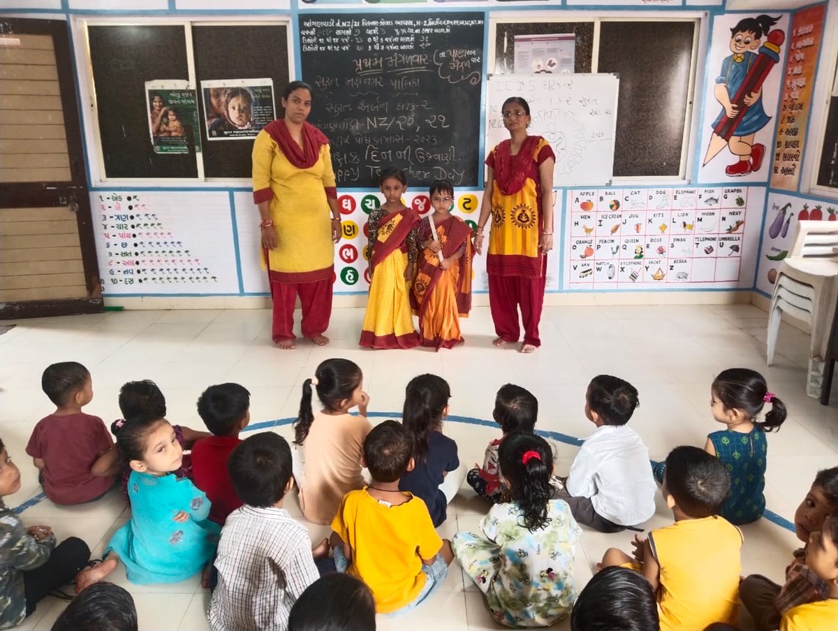 સુરત અર્બન ઘટક-૨ ની આંગણવાડીમાં પોષણ માહ અંતર્ગત થીમ મુજબ આજ રોજ આંગણવાડીમાં પહેલા મંગળવારે સુપોષણ સંવાદની ઉજવણી કરવામાં આવીઅને સગર્ભા માતાની પોષણ સભા યોજવામાં આવી તેમજ ૫મી સપ્ટેમબર શિક્ષક દિનની ઉજવણી કરવામાં આવી.
#SahiPoshanDeshRoshan
#Gujaratposhanmah2023
#Rastriyaposhanmah2023
