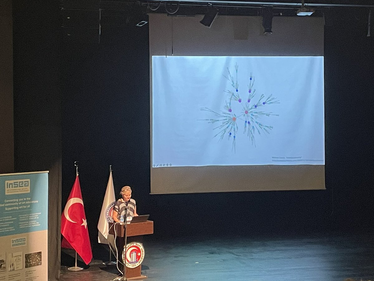 Day 2 with our keynote speaker Kit Wise insea2023.org/en/sayfa/460/k… at #insea2023 and another busy day of art education sharing and foci.