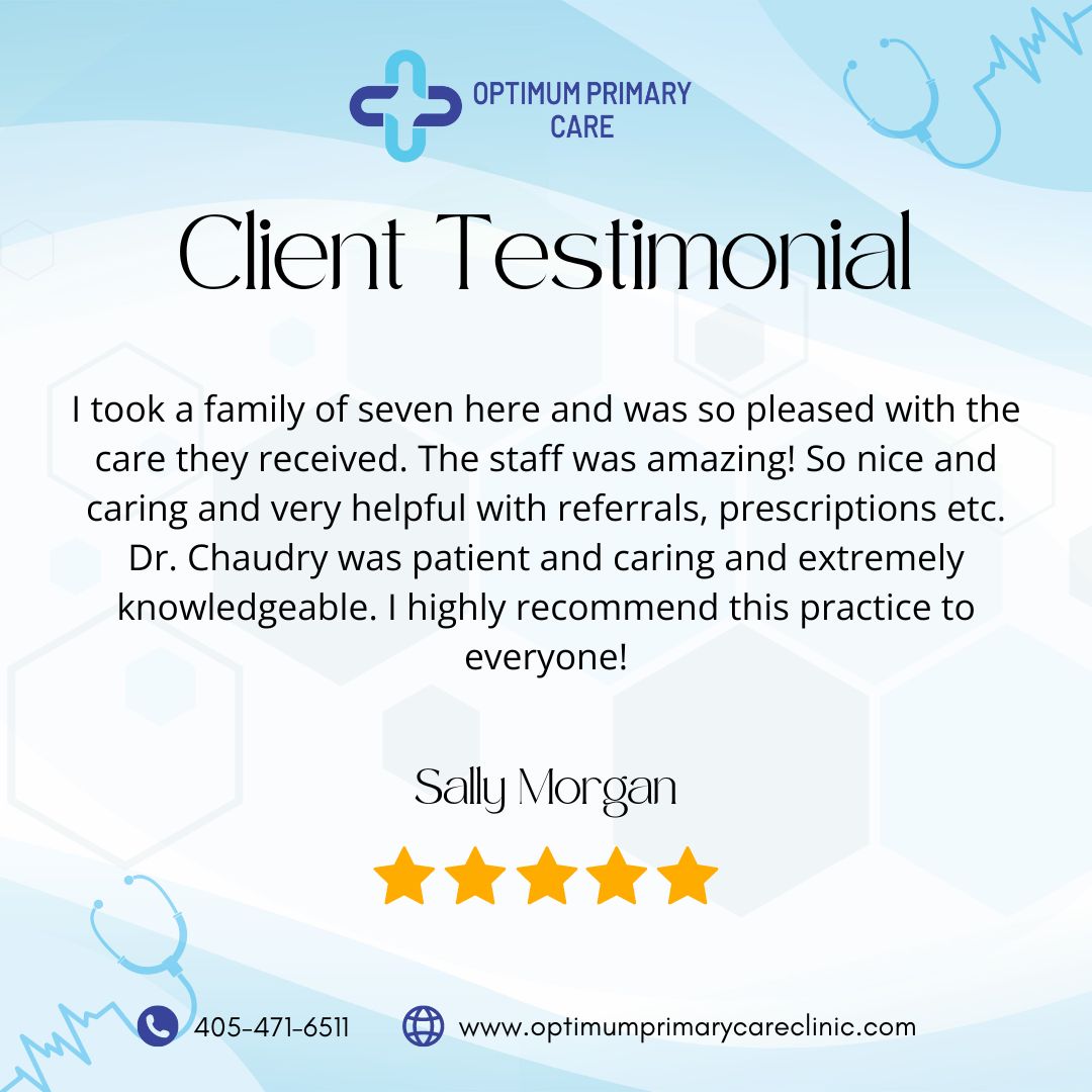 Hear it straight from our happy patients about their experience with us! 🤗

#PatientReview #SatisfiedPatient #Feedback #HappyPatient #Testimonial #Reviews #OptimumPrimaryCare #Edmond #USA