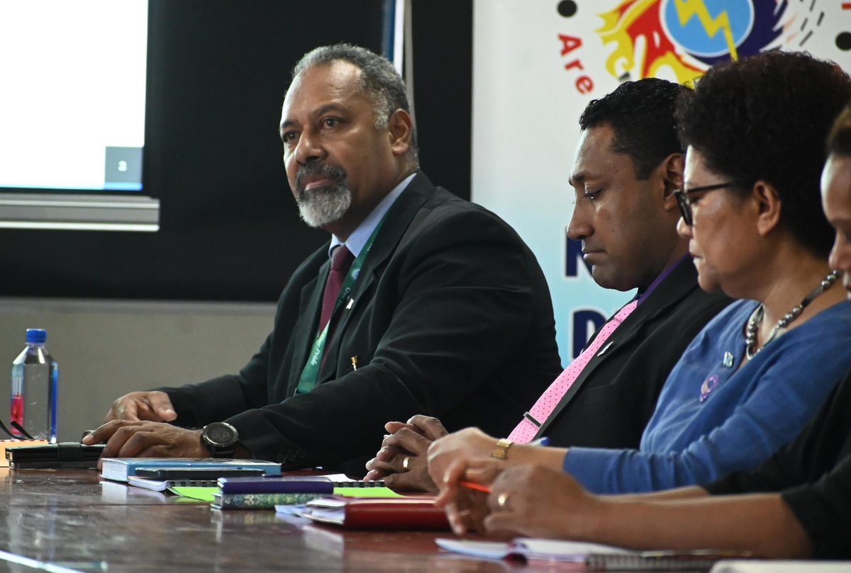 FijiNDRMO's tweet photo. The National Disaster Management Council convened in Suva today,chaired by @MRMDFiji Minister Hon.Sakiasi Ditoka.
Following this meeting,the @FijiNDMO will continue to work with Council members,stakeholders &amp; partners to ensure we are collectively prepared for future disasters. https://t.co/aZXSuZbMB3
