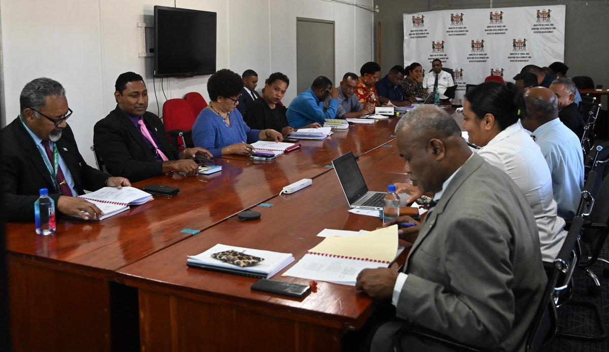 FijiNDRMO's tweet photo. The National Disaster Management Council convened in Suva today,chaired by @MRMDFiji Minister Hon.Sakiasi Ditoka.
Following this meeting,the @FijiNDMO will continue to work with Council members,stakeholders &amp; partners to ensure we are collectively prepared for future disasters. https://t.co/aZXSuZbMB3