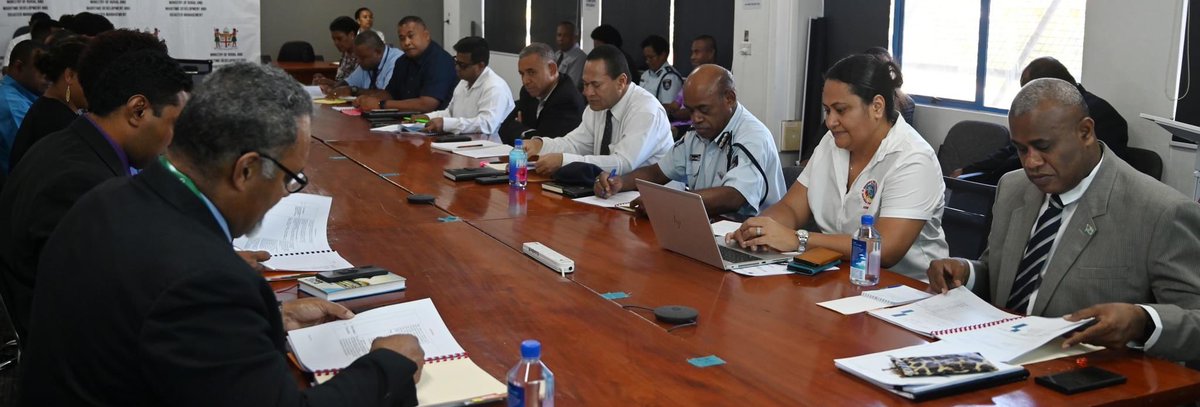 FijiNDRMO's tweet photo. The National Disaster Management Council convened in Suva today,chaired by @MRMDFiji Minister Hon.Sakiasi Ditoka.
Following this meeting,the @FijiNDMO will continue to work with Council members,stakeholders &amp; partners to ensure we are collectively prepared for future disasters. https://t.co/aZXSuZbMB3