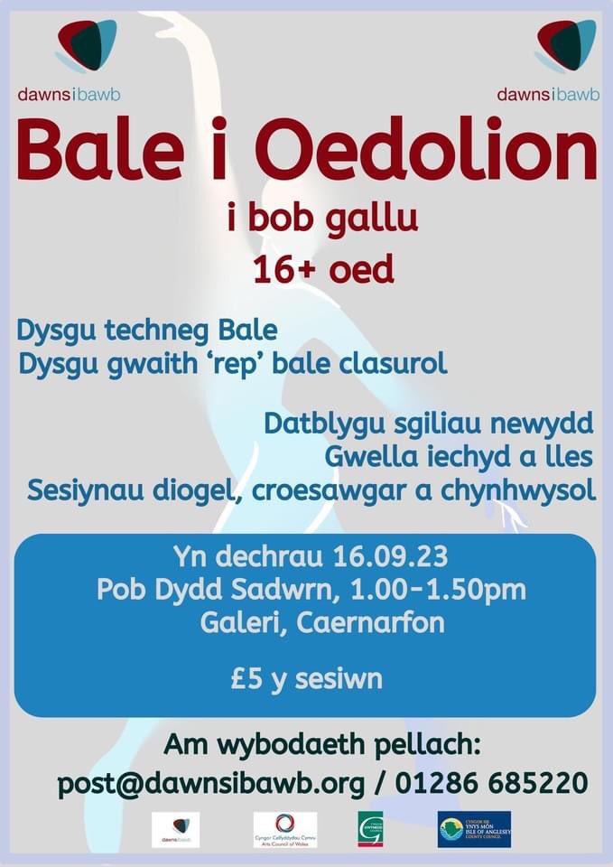 ❗️DOSBARTH NEWYDD❗️ Mae Dawns i Bawb yn falch i gynnig dosbarth newydd - Bale i Oedolion. Mae'r sesiynau yn agored i bawb o bob gallu, pobl sydd heb ddawnsio o blaen, ddim wedi dawnsio ers flynyddoedd, neu'n profiadol. Bydd y sesiynau yn dda ar gyfer'ch ffitrwydd, iechyd a lles.