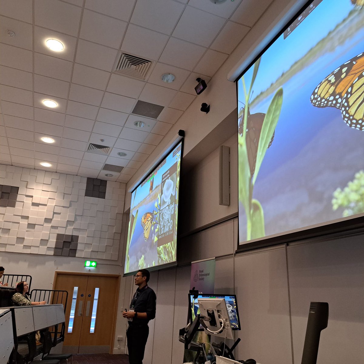 #Ento23 Plenary speaker <a href="/Jaap_de_Roode/">Jaap de Roode</a> presenting a talk on #Migration, #Microbes and medication in  the #Monarch butterfly.