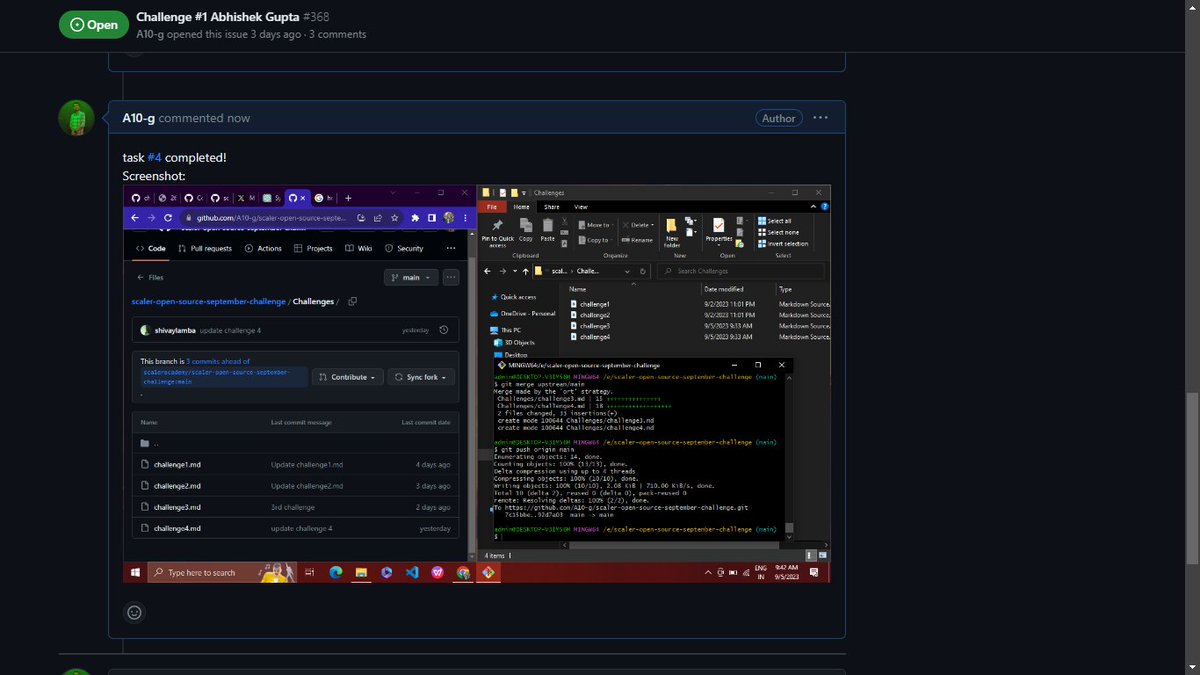 Abhishek_G101's tweet image. Hello All,  
Completed #task4 of #OpenSourceSep Challenge with @Scaler_Official Discord Community.     You can join the community HERE - discord.gg/scaler-by-inte…………  
#Opensourcesep #ScalerDiscord