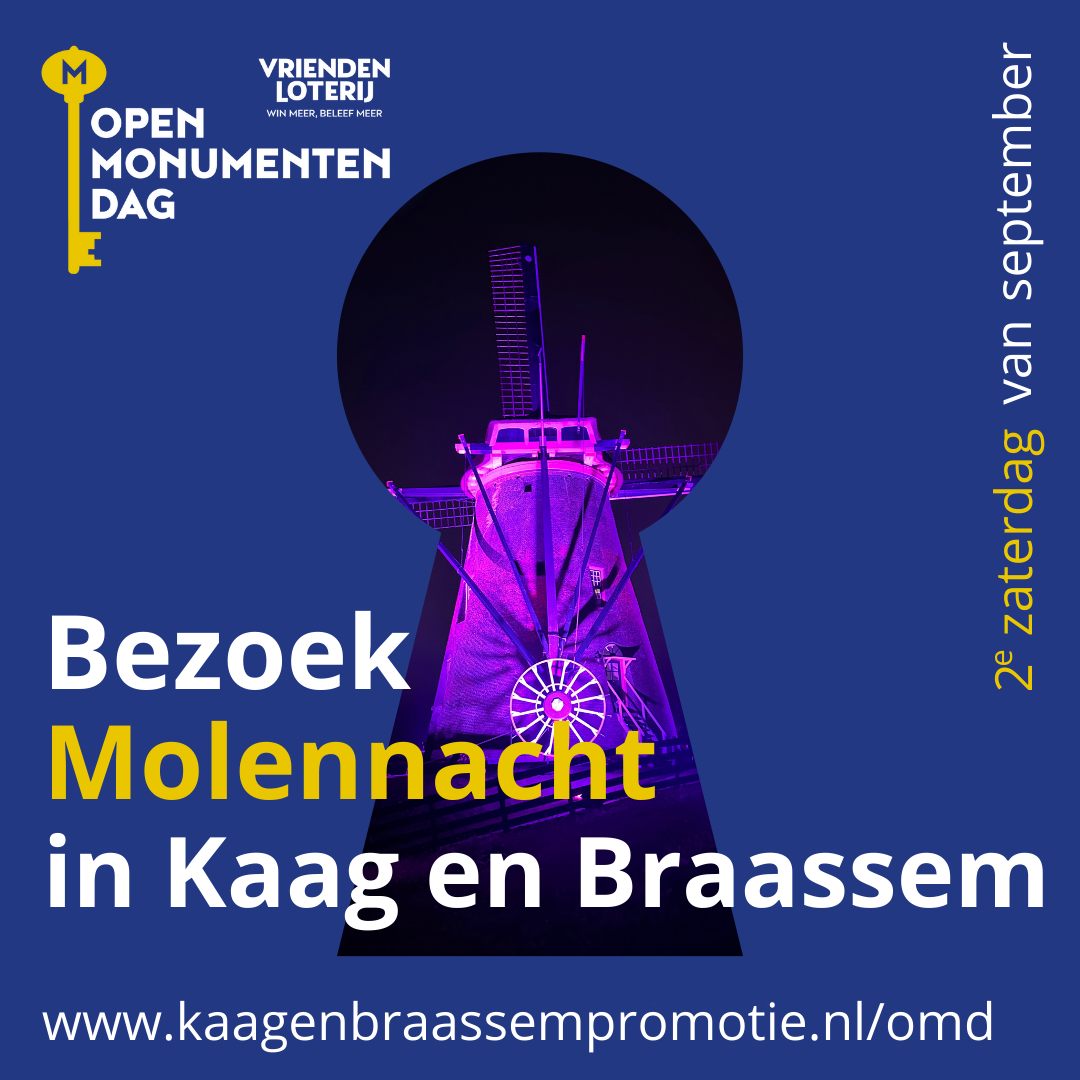 Niet alleen Monumentendag, maar ook Molennacht in Kaag en Braassem.
Traditiegetrouw zijn er dankzij <a href="/KenBPromotie/">KenBPromotie</a> in het weekeinde van Monumentendag weer veel activiteiten rondom de molens in Kaag en Braassem. Zie voor het uitgebreide programma: rijnlandsemolenstichting.nl/nieuws/niet-al…