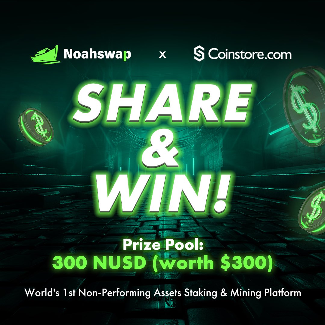Noahswap's tweet photo. GM! ☀️ Win 300NUSD (worth $300) from our Discord Giveaway!
Here's how:
1️⃣ Join our Discord: https://t.co/na9wyexXvH
2️⃣ Share the image below on your Twitter + #noahswap
3️⃣ Screenshot / Share your post link in Noahswap Discord - #twitterproof channel
👾 Today's your last chance 🎉