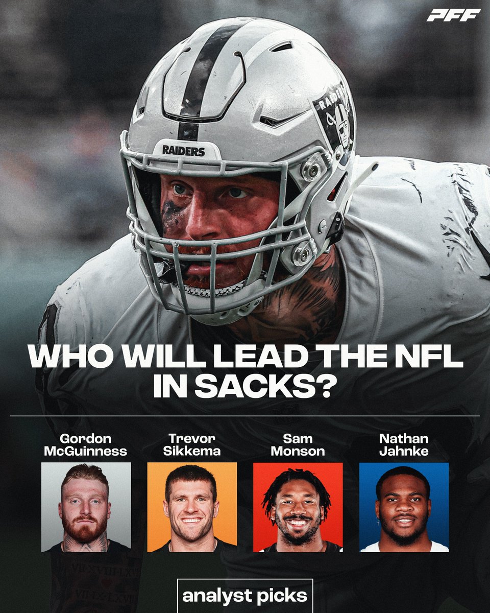 PFF's tweet photo. Who will lead the NFL in sacks this year? https://t.co/9S4ChZ9TXl