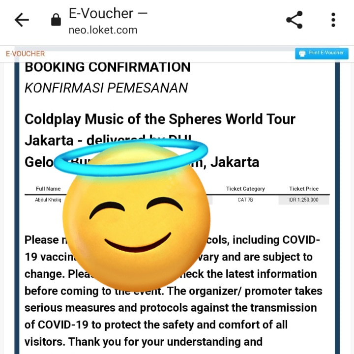 Devywidd's tweet photo. Want to sell 1 ticket coldplay music of the spheres in jakarta cat 7b. Price dm me. C.o.d Semarang #WTS #WTSCOLDPLAY #COLDPLAYINJAKARTA https://t.co/ascBWOCcke