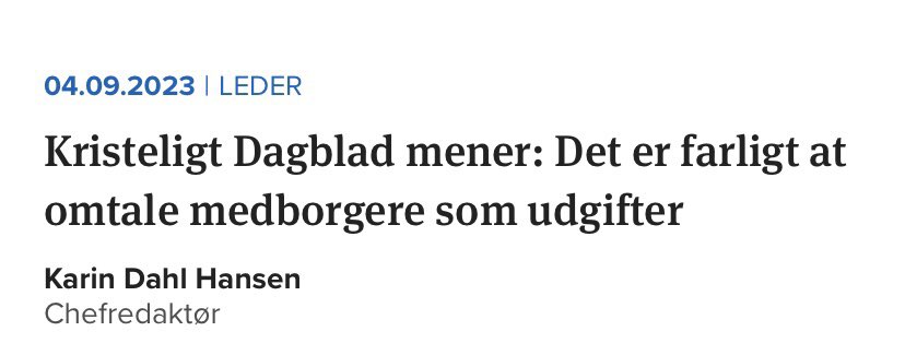 Tak til <a href="/kristeligt/">Kristeligt Dagblad</a> og <a href="/dahl_karin/">Karin Dahl Hansen</a> for at minde os alle og <a href="/NWammen/">Nicolai Wammen</a> om velfærdssamfundets moralske kompas. Ord betyder noget. #dkhandicap