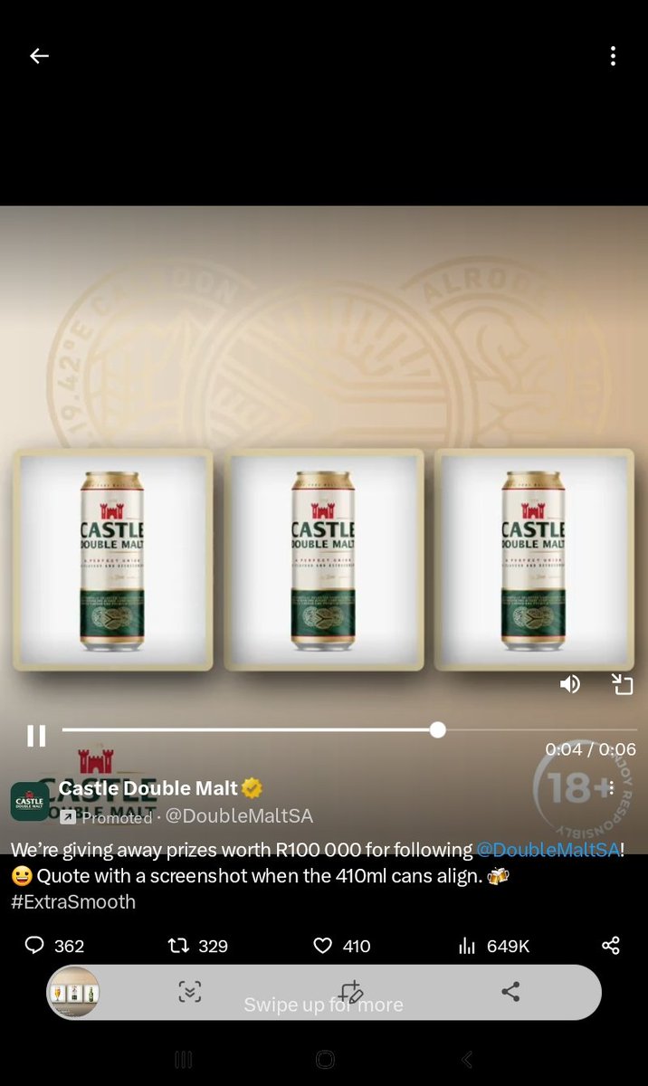 akhona00's tweet photo. @DoubleMaltSA #XtraSmooth https://t.co/eB04XUkIdL