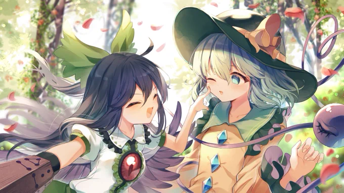 ロリお空とこいしちゃんを描きました! リクエストありがとうございました!  #Skeb