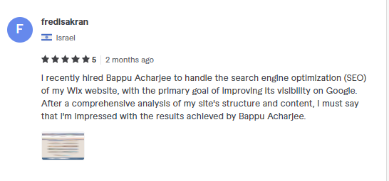 AcharjeejBappu's tweet photo. Thrilled to share some wonderful reviews from my customers on my @Wix website! As a web developer and SEO expert, I have completed over 200 projects in #WIX CMS! You can hire me on Upwork (https://t.co/eYFTq6ebLs) or Fiverr (https://t.co/n4IeKop9bZ) https://t.co/7j3uzKRx0E
