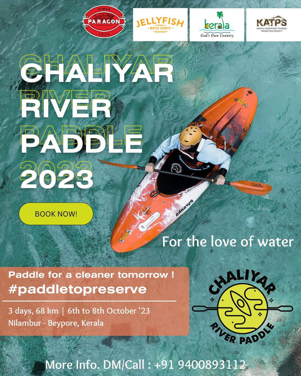 jfwatersports's tweet photo. 📣 Exciting News! Our big annual event is back.
Join us for 3 Epic Days, Covering 68 Km from Nilambur to Beypore - October 6, 7, 8. Get Ready to Create Memories that Will Last a Lifetime!"
REGISTRATION LINK👇👇
https://t.co/s6BDvfCzdU
#paddletopreserve #chaliyarriverpaddle2023 https://t.co/FuQgr7e0Fh