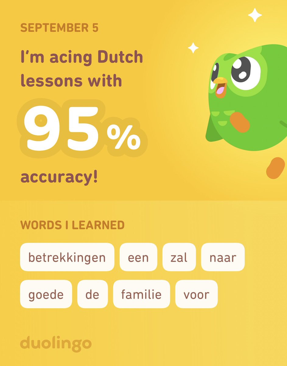 gisellemakhan's tweet photo. I’m learning Dutch on Duolingo! It’s free, fun, and effective. https://t.co/ncAISvae9T