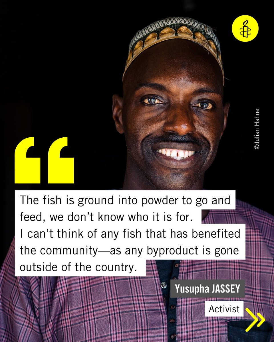 amnestyghana's tweet photo. The report highlights the multiple fishing actors in Gambia, particularly in Sanyang, who contribute to the pressure on marine resources.

#ACW23 
#CLIMATEJUSTICENOW 
#amnestyghana https://t.co/npAbmywlZo