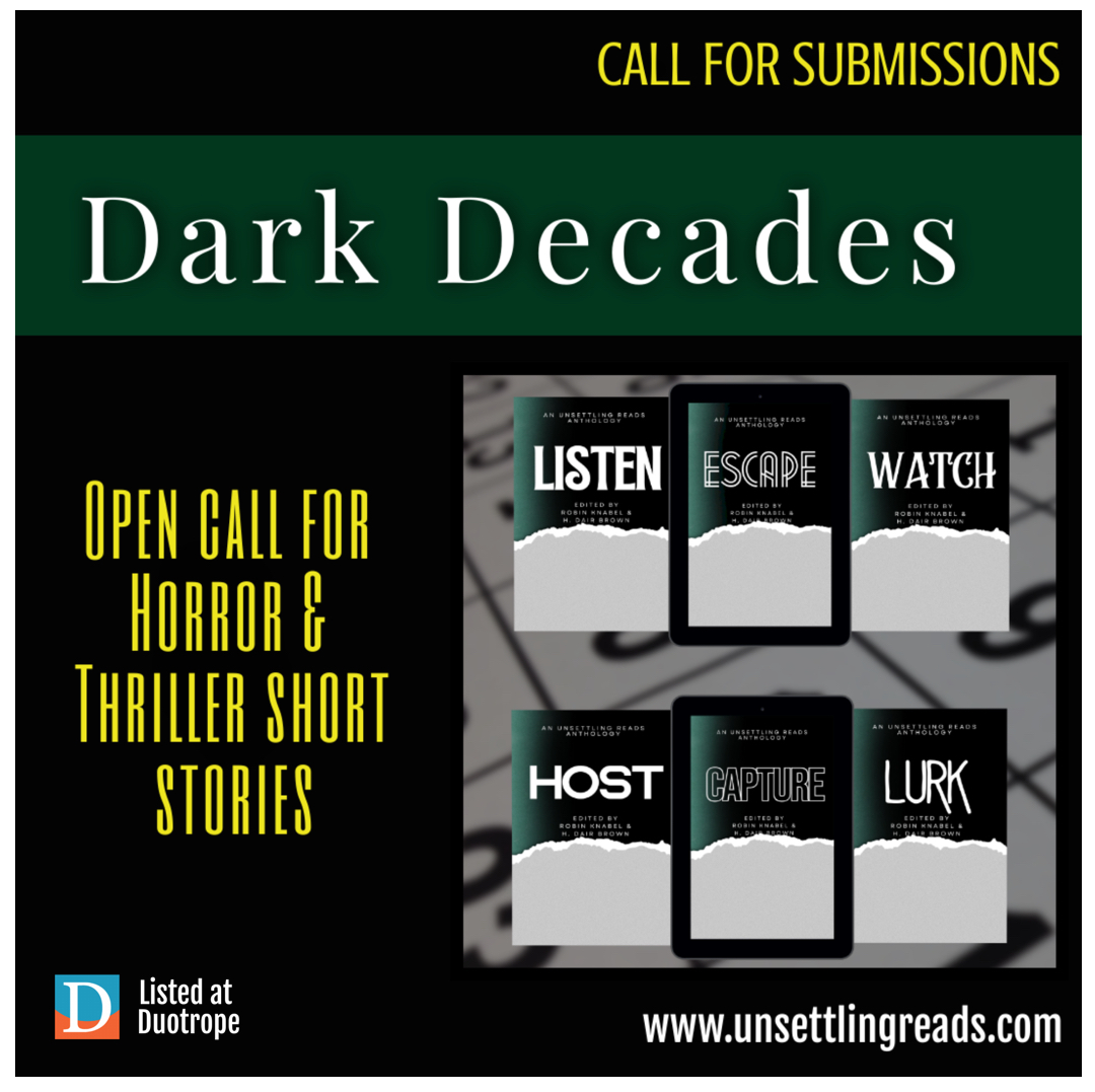 mmorethanapage's tweet photo. @UnsettlingReads - What a great idea for a set of linked anthologies. #DarkDecades They’re looking for technology focused stories in a range of historical periods. Check it out! https://t.co/VHWJLvxryc https://t.co/wVZAdw5GwP