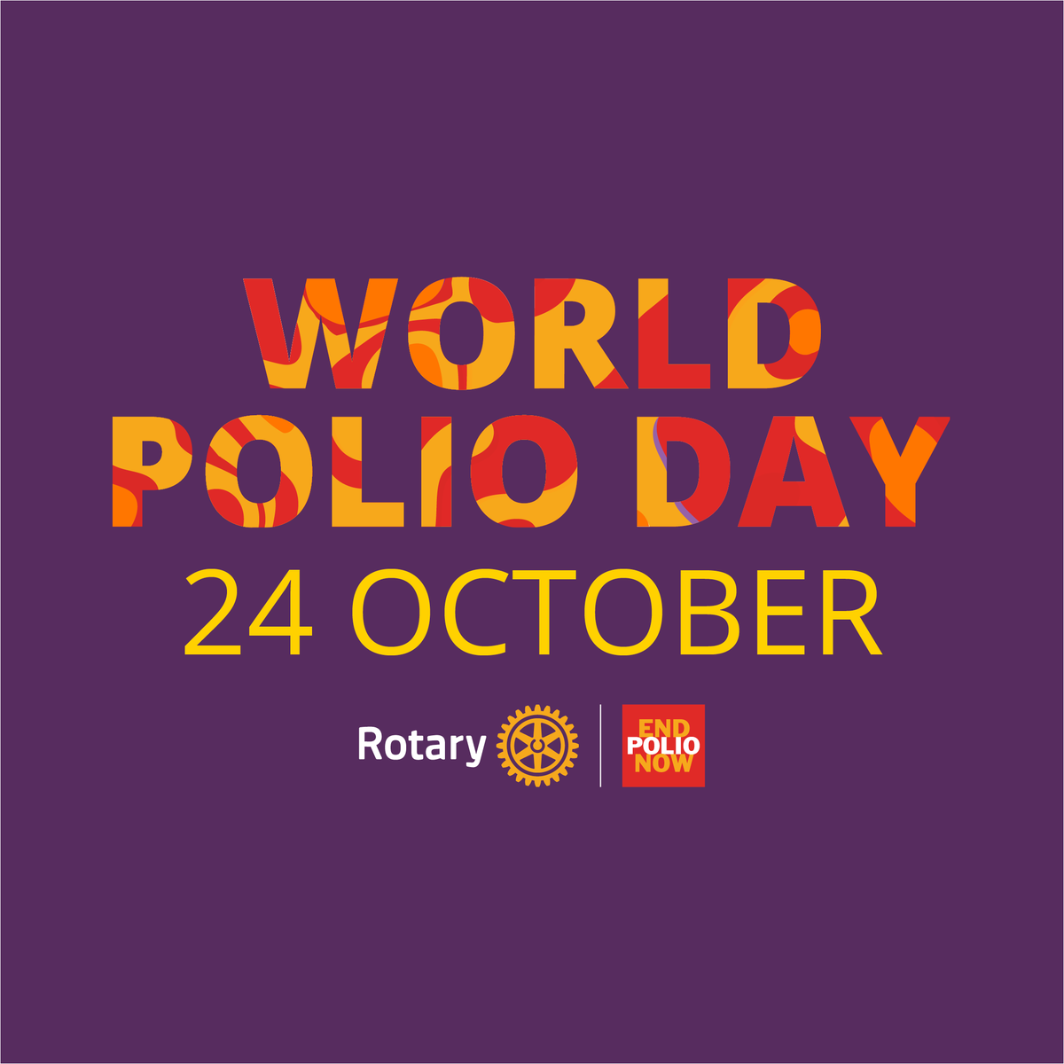 Save the date 👀 📆  

📌: World Polio Day 2023
📅: 24 October 
🔗: on.rotary.org/44AmNXz 

Eradicating polio isn’t easy, but making history never is. This #WorldPolioDay, join Rotary International and partners in the global fight to #EndPolio for good.