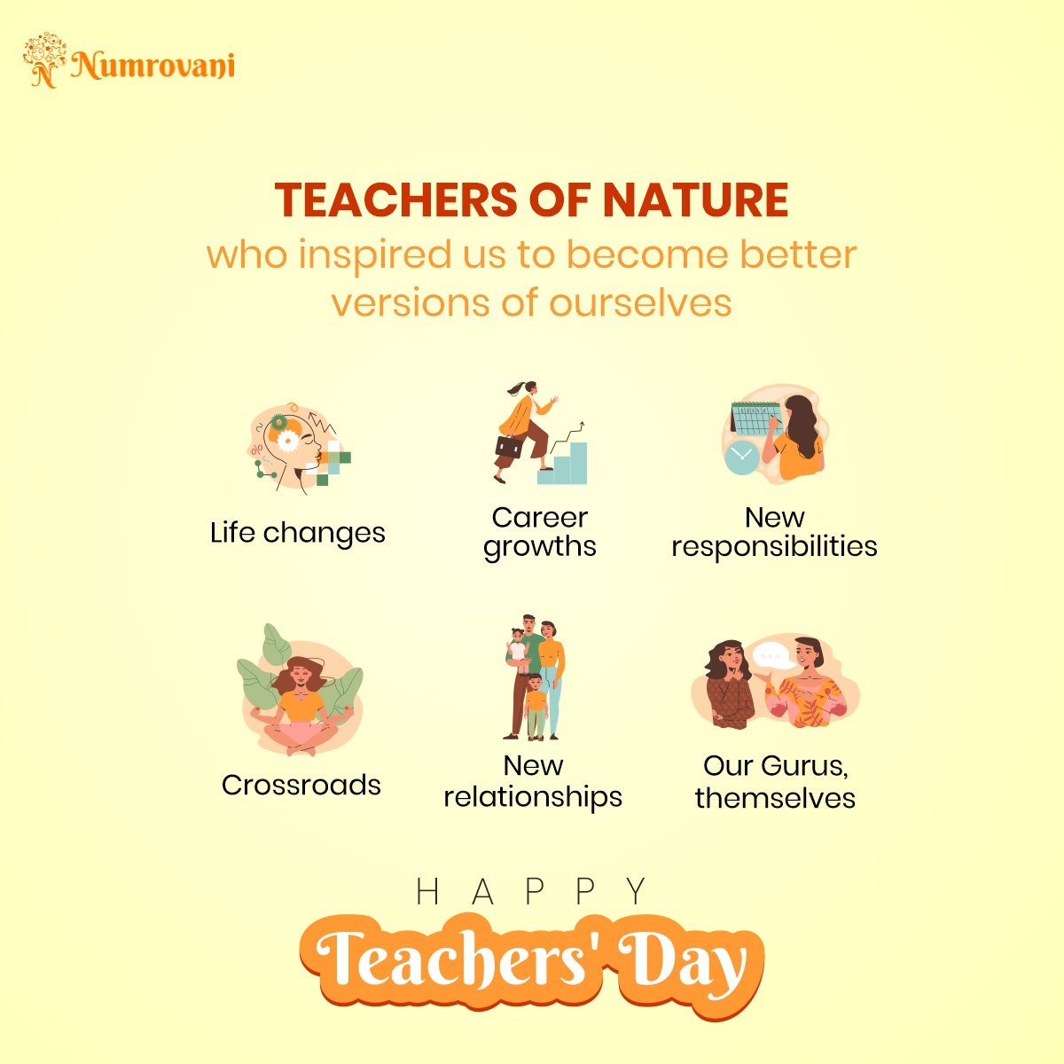 Happy Teachers' Day from NumroVani! 📚 Life's Gurus come in many forms, guiding us through its twists and turns. Thank you for your wisdom and support. 🙏🏽

 #TeachersDay #Gratitude 
#NumroVani #TeachersDay #AstroNumerology #HolisticWellness #PersonalizedSolutions #Numerology