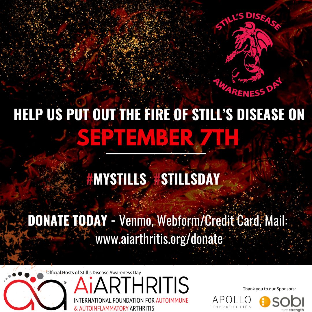 IFAiArthritis's tweet photo. Join us in supporting individuals this #StillsDay by donating to our fundraising campaign! Your contribution can help to make a difference improving education, awareness,& support for those With #StillsDisease. #MyStills Learn more and make a donation at https://t.co/gygat7yzIs https://t.co/UzQbkc6nge