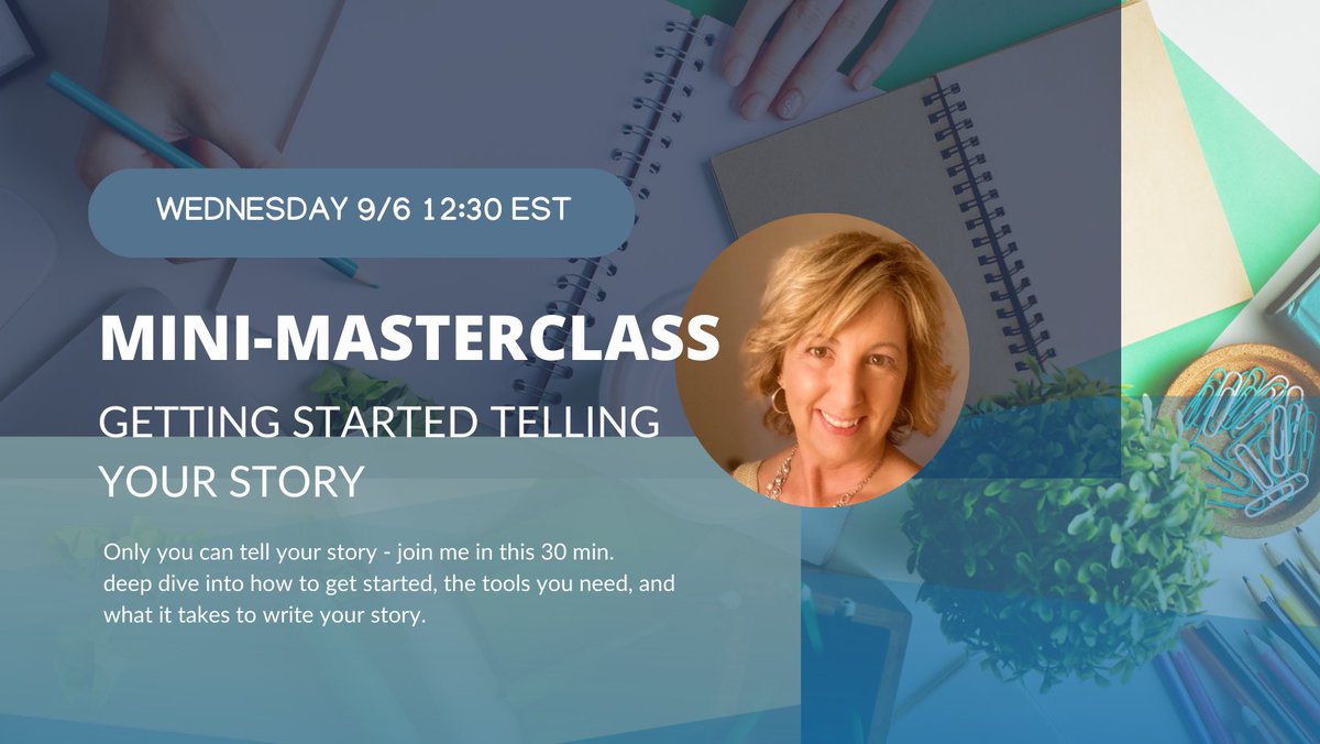 ⭐⭐Don't miss this  MINI MASTERCLASS - Getting Started Telling Your Story happening 9/06⭐⭐

1️⃣ Its FREE
2️⃣ It's a 30 MINUTE deep dive into writing your story

Sign up here: calendly.com/sally_lotz/min…

#writingtips #writingmasterclass #writingintensive #howtowrite #writeabook