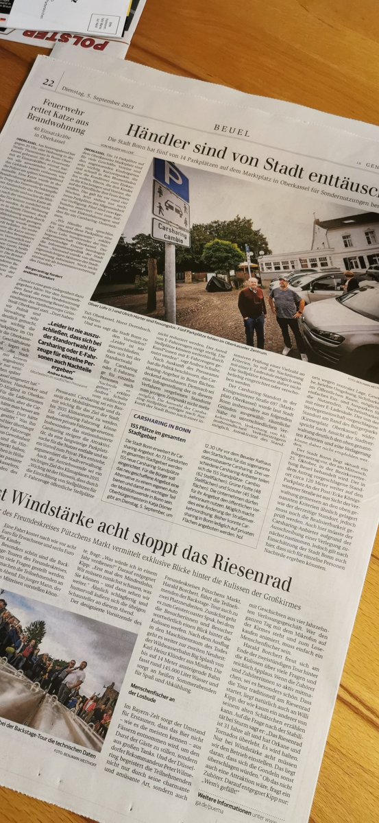 VierMitRad (@mitvier) on Twitter photo Wow, <a href="/gabonn/">General-Anzeiger</a>. Zwei Drittel der Seite mit einem Artikel über die Nutzung von Parkplätzen für - Achtung! - Autos gefüllt. Jetzt aber Carsharing und E-Autos. Verwendet doch mal nur halb so viel Energie und Zeilen für Berichte über die positiven Wirkungen der #Verkehrswende. #Bonn Wow, <a href="/gabonn/">General-Anzeiger</a>. Zwei Drittel der Seite mit einem Artikel über die Nutzung von Parkplätzen für - Achtung! - Autos gefüllt. Jetzt aber Carsharing und E-Autos. Verwendet doch mal nur halb so viel Energie und Zeilen für Berichte über die positiven Wirkungen der #Verkehrswende. #Bonn