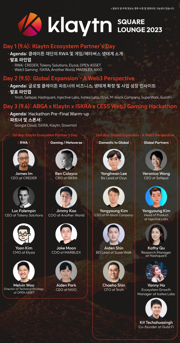 <a href="/safepal/"></a> <a href="/O_SEAN_official/">O-SEAN_official</a> 15분 뒤 #KSL2023 2일차가 시작됩니다!

Web3 글로벌 확장 전략 등에 대한 다양한 프레젠테이션을 들으러 오세요! 🌏

🕑 2PM KST
📌 SJ 쿤스트할레