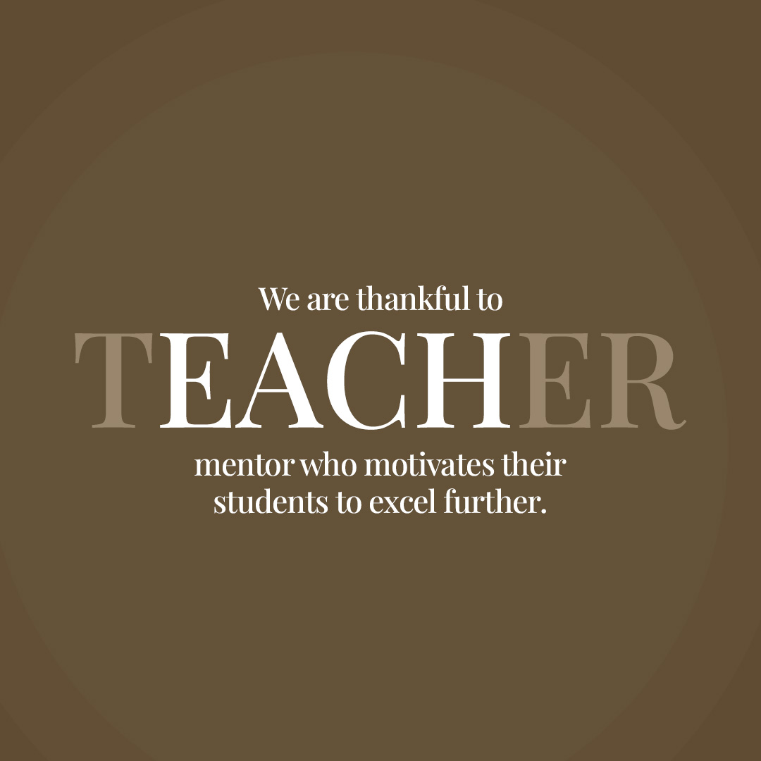 junejaaarjun's tweet photo. It is all about establishing an imprint to reflect on warmly, and helping students alter the way they carry out their lives.

To all the amazing teachers out there, Happy Teachers' Day!

#TeachersDay #TEACHers #Gratitude https://t.co/SrxfO7Uvui