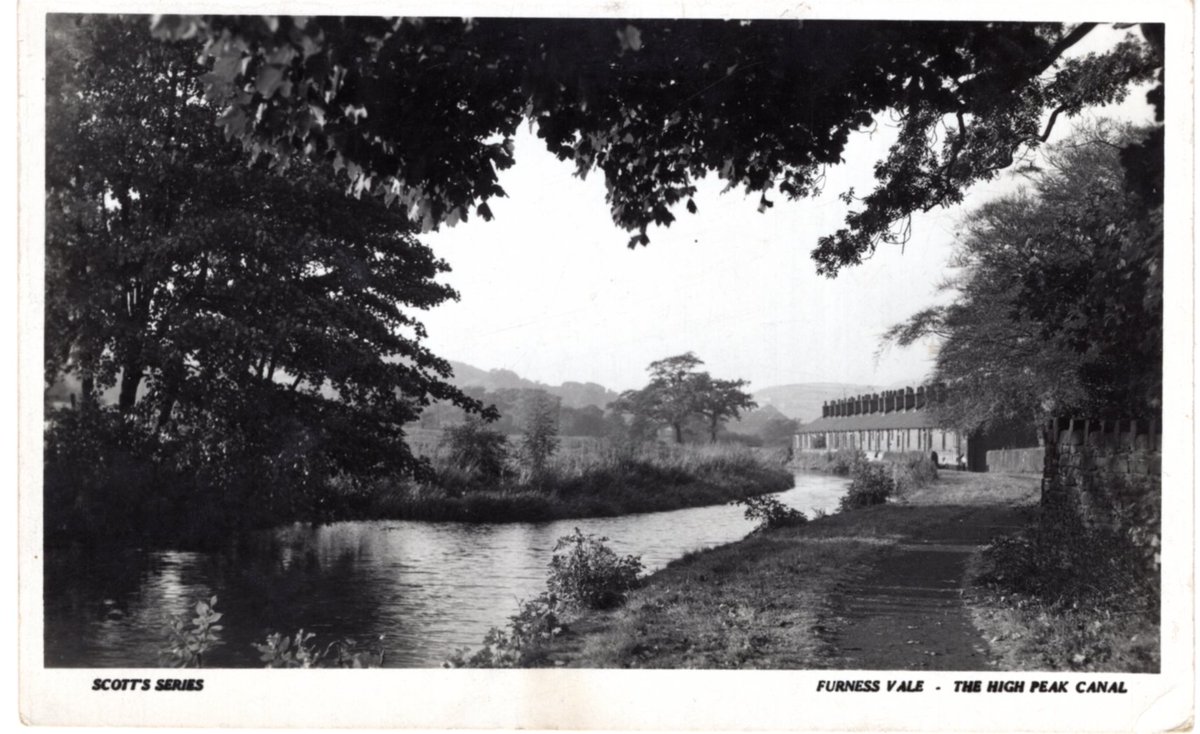 Peak Forest Canal at Furness Vale. Postcard courtesy of Val Goddard. #Derbyshire #FurnessVale