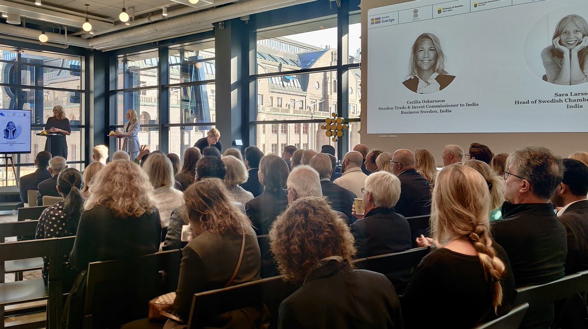 Tanmaya_Lal's tweet photo. ‘Time for India’

Huge interest &amp; full house
at Stockholm Chamber of Commerce

Joined Amb Jan Thesleff, Jan Larsson Head Business Sweden, Sven Östberg, CG Mumbai &amp; other Swedish friends

Spoke of transformation underway in India &amp; unmatched scale of business opportunities

🇮🇳🤝🇸🇪 https://t.co/cZb9p9K9BV