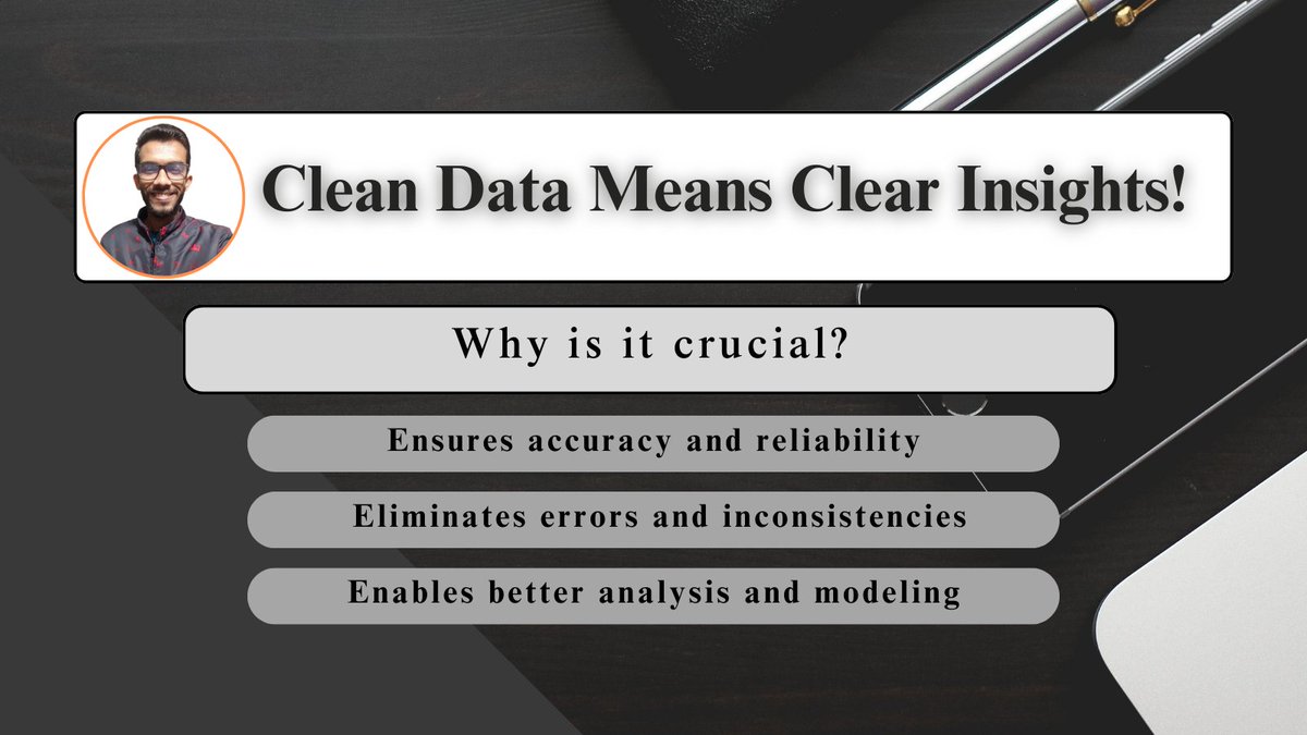 Pallabroy000000's tweet photo. Data Cleaning and Processing is the Crucial part of a Data Analytics Project! So focus on Data Cleaning and Processing.
Why it's Crucial?
In the Image!
Feel Free to contact me If you need any kind of data analytics help!
#DataAnalytics #DataVisualization #Excel #powerBi 
#SQL https://t.co/s4XVSqWbEH
