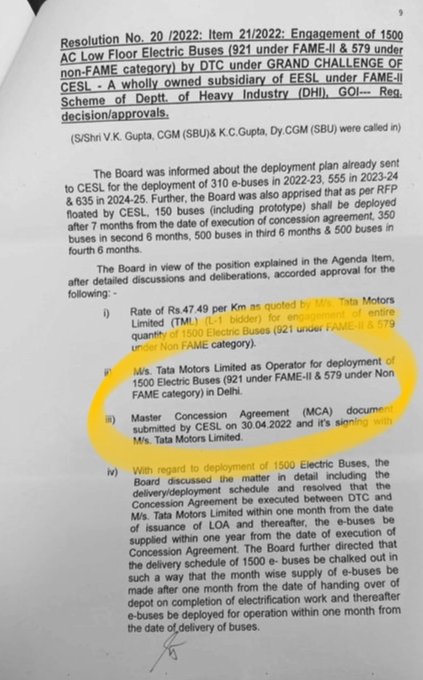 jagadisha1's tweet photo. FAME 2 Subsidy only on 921 buses, not 1500 Electric Buses of @ArvindKejriwal GovtЁЯЗоЁЯЗ│
Delhi Govt will pay more than Rs7000 crs for Purchase, Maintenance ,Operation Cost for next 12 yrs for these 1500 electric buses.
Below is the Official DTC Board MoM Res 20/2022 in this regard https://t.co/RuTCeimfAQ