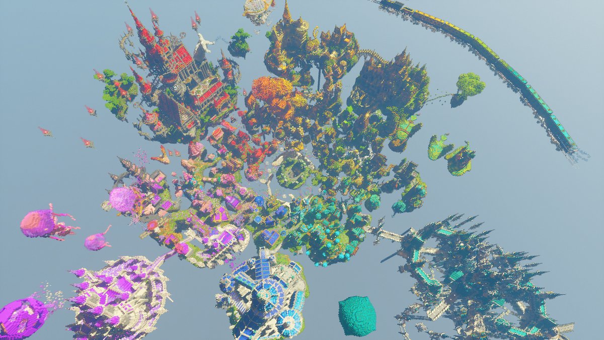 Rana_r0ss0's tweet photo. ファンタジーな赤い屋根のお城🏰
#Minecraft 
#いろの国 https://t.co/S5vk8bxCvm