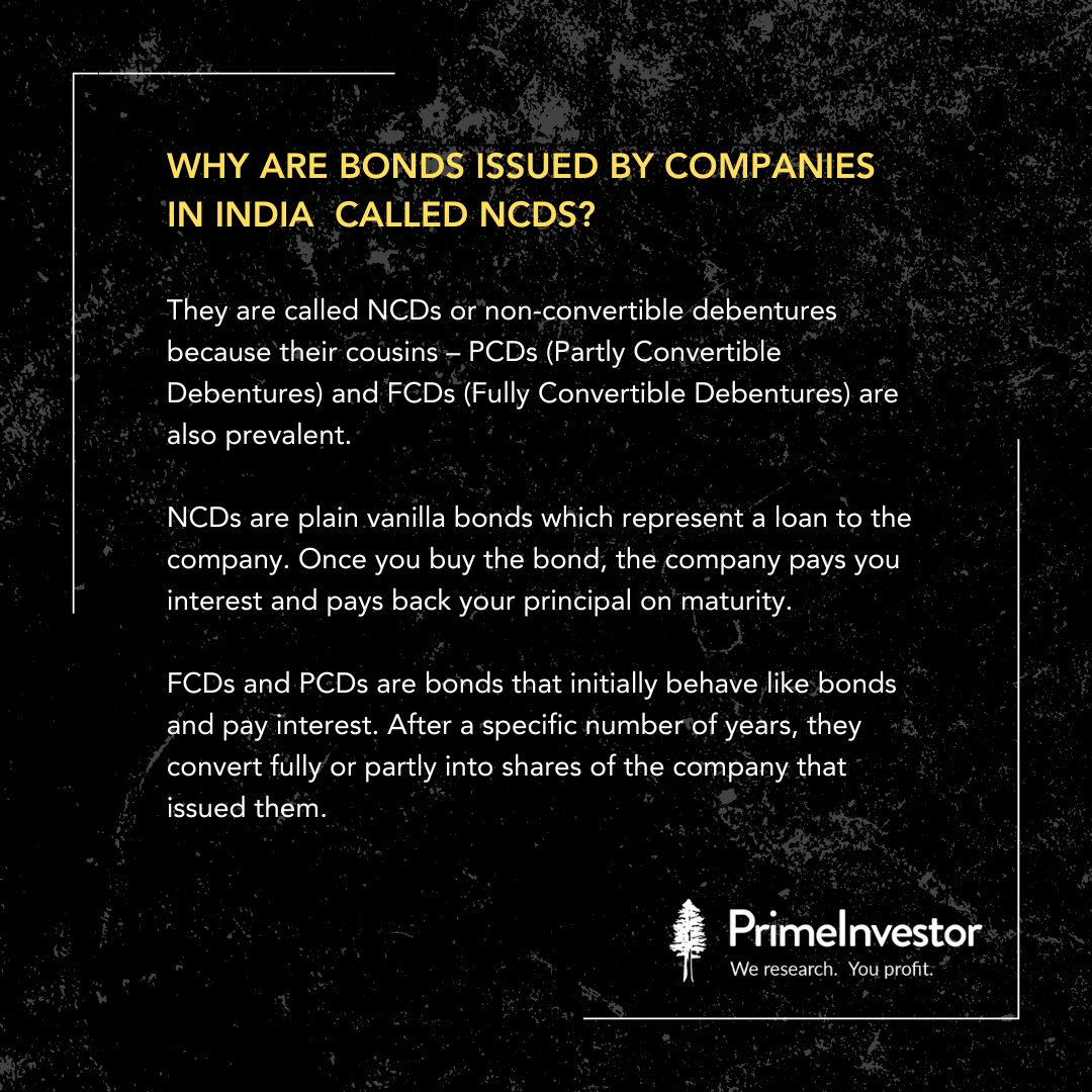 If you are new to investing in #bonds and find yourself perplexed by the terms and acronyms that are unique to #bondmarkets, then you are not alone.  For instance, why is a #bond issued by a company called an NCD?