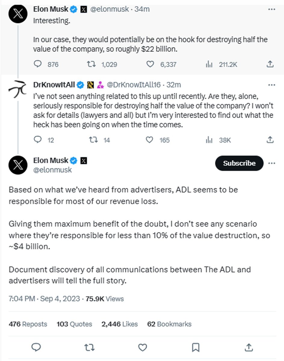 Kven si skuld er det at Elon har tapt pengar på Xitter?
Iallefall ikkje Elon.
Det er jødene, så klart.