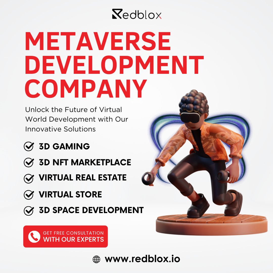 RedBloxIO's tweet photo. In order to assist businesses in developing their own virtual reality experiences, RedBlox Technologies provides a variety of metaverse development services.
Visit our website: https://t.co/q6FPmnu5h9
#metaverse #virtualreality #vr #metaversedevelopment #metaverseservices https://t.co/HbHMntOs6t