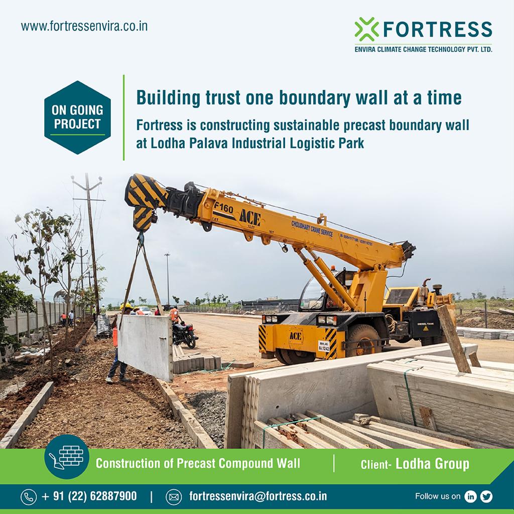 FECCTPL's tweet photo. Construction of a Sustainable Precast Boundary Wall is in Progress#Lodhasite#Sustainable#Environmental#Fortress https://t.co/ZEJw77pWin