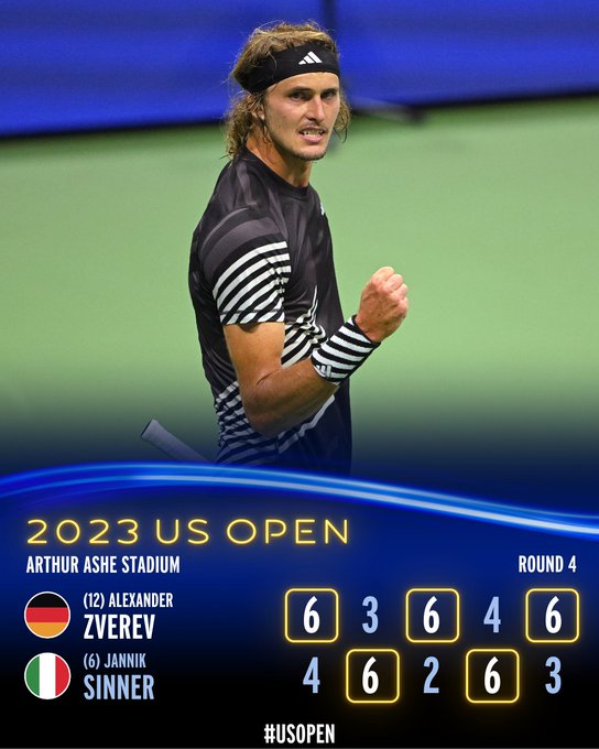 Zverev def. Sinner 6-4, 3-6, 6-2, 4-6, 6-3