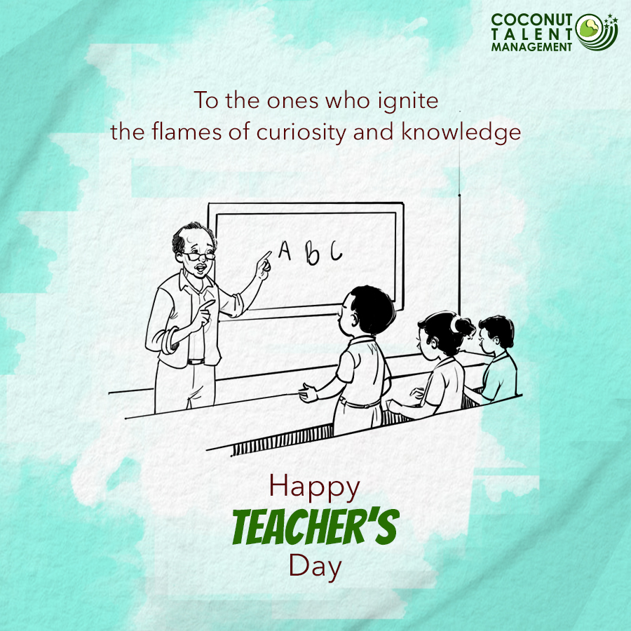 A very #HappyTeachersDay to all those who have shaped #minds, inspired #hearts, and helped create achievers in some manner! May you continue to guide individuals to their fullest potential.

#CoconutTalentManagement #TeachersDay #TeachersDay2023 #Teachers #Guru #TeacherStudent