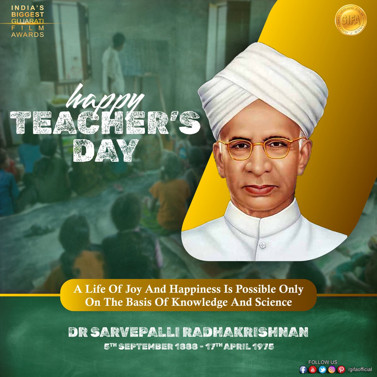 MarkQuality's tweet image. A Life Of Joy And Happiness Is Possible Only On The Basis Of Knowledge And Science #gifa #TeachersDay