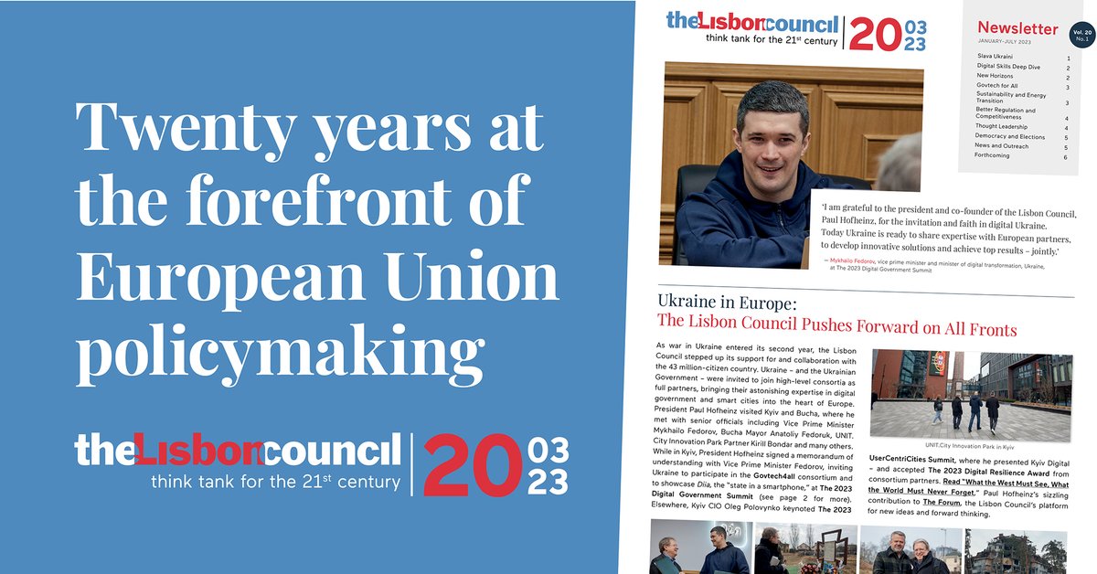 You don’t turn 20 every day. @lisboncouncil celebrates this special milestone with a new logo – and a warm thank you to all of those who took part in the discussions, contributed to the work and gave so much heart to the #European project in those years. lisboncouncil.net/wp-content/upl…
